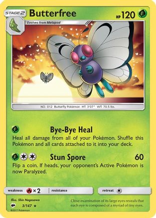 [PKM] Butterfree (3/147) [Sun & Moon: Burning Shadows]