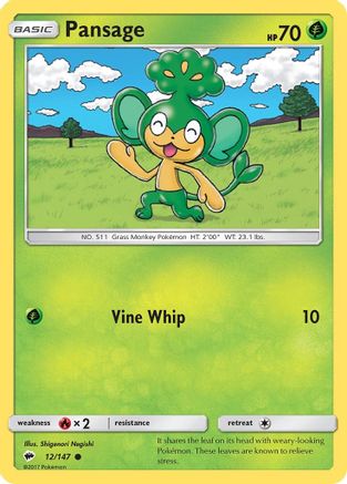[PKM] Pansage (12/147) [Sun & Moon: Burning Shadows]