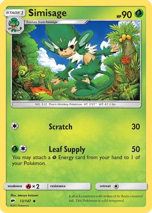 [PKM] Simisage (13/147) [Sun & Moon: Burning Shadows]
