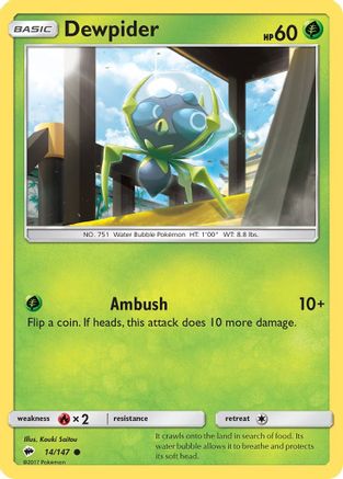 [PKM] Dewpider (14/147) [Sun & Moon: Burning Shadows]