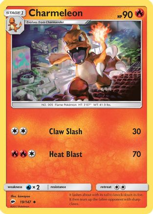 [PKM] Charmeleon (19/147) [Sun & Moon: Burning Shadows]