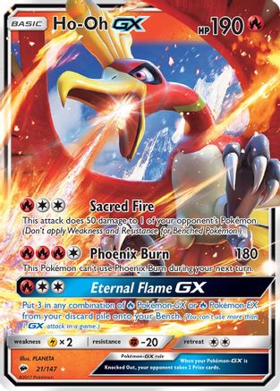 [PKM] Ho-Oh GX (21/147) [Sun & Moon: Burning Shadows]