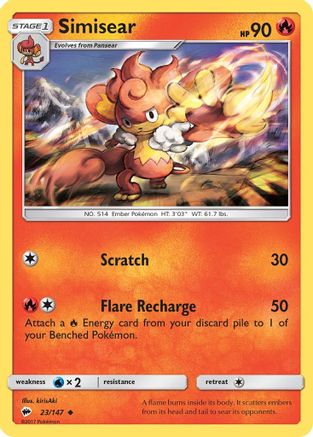 [PKM] Simisear (23/147) [Sun & Moon: Burning Shadows]