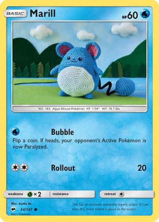[PKM] Marill (34/147) [Sun & Moon: Burning Shadows]