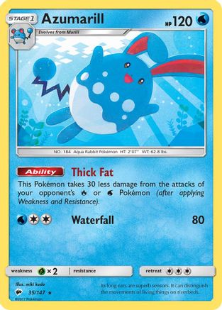 [PKM] Azumarill (35/147) [Sun & Moon: Burning Shadows]