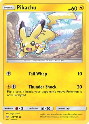 [PKM] Pikachu (40/147) [Sun & Moon: Burning Shadows]