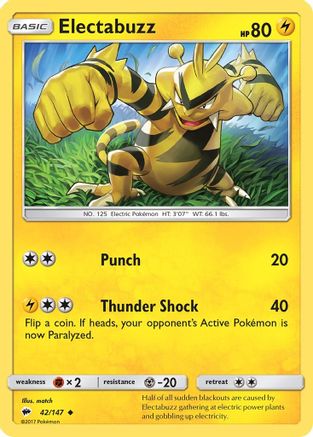 [PKM] Electabuzz (42/147) [Sun & Moon: Burning Shadows]