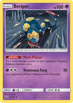 [PKM] Seviper (50/147) [Sun & Moon: Burning Shadows]