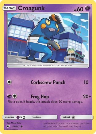 [PKM-C] Croagunk (54/147) [Sun & Moon: Burning Shadows]