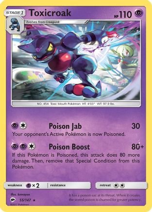 [PKM] Toxicroak (55/147) [Sun & Moon: Burning Shadows]