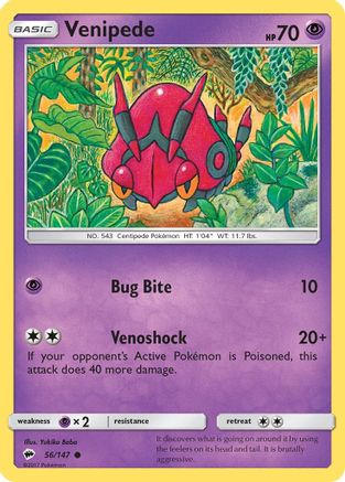 [PKM] Venipede (56/147) [Sun & Moon: Burning Shadows]