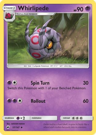 [PKM] Whirlipede (57/147) [Sun & Moon: Burning Shadows]