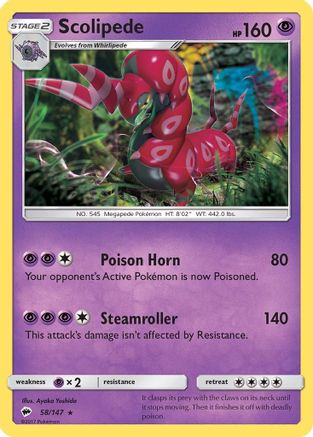 [PKM] Scolipede (58/147) [Sun & Moon: Burning Shadows]