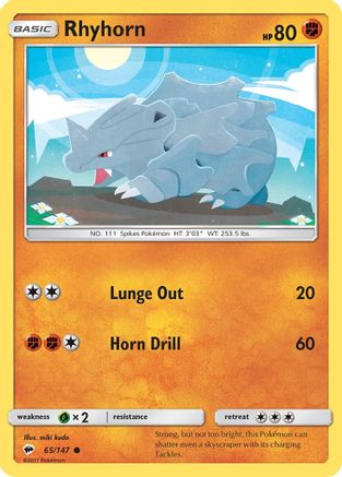 [PKM] Rhyhorn (65/147) [Sun & Moon: Burning Shadows]