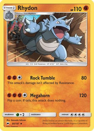 [PKM] Rhydon (66/147) [Sun & Moon: Burning Shadows]