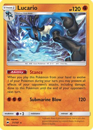 [PKM] Lucario (71/147) [Sun & Moon: Burning Shadows]