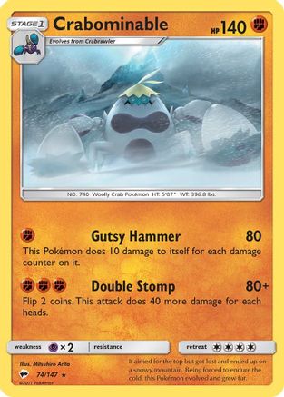 [PKM] Crabominable (74/147) [Sun & Moon: Burning Shadows]