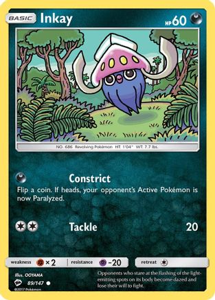 [PKM] Inkay (89/147) [Sun & Moon: Burning Shadows]
