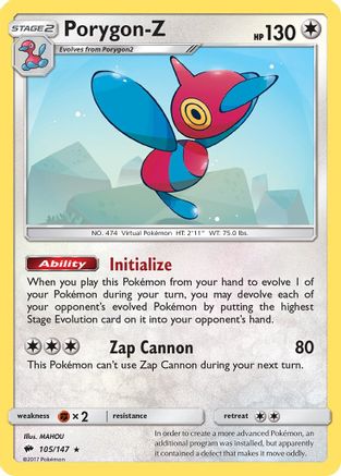 [PKM] Porygon-Z (105/147) [Sun & Moon: Burning Shadows]