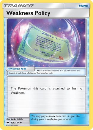 [PKM] Weakness Policy (126/147) [Sun & Moon: Burning Shadows]