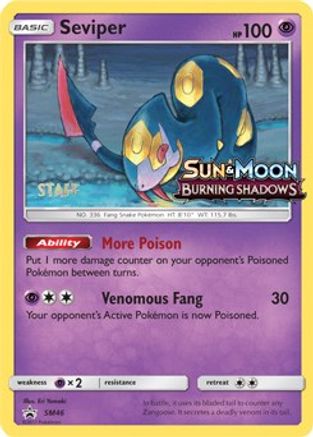 [PKM] Seviper (SM46) (Staff Prerelease Promo) [Sun & Moon: Black Star Promos]