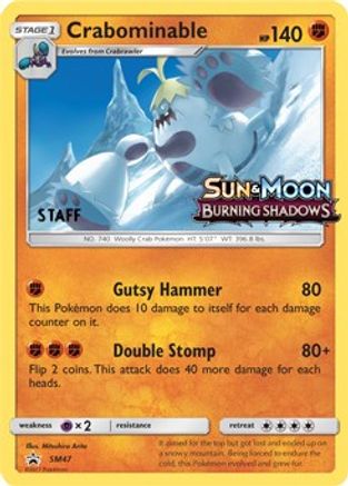 [PKM] Crabominable (SM47) (Staff Prerelease Promo) [Sun & Moon: Black Star Promos]