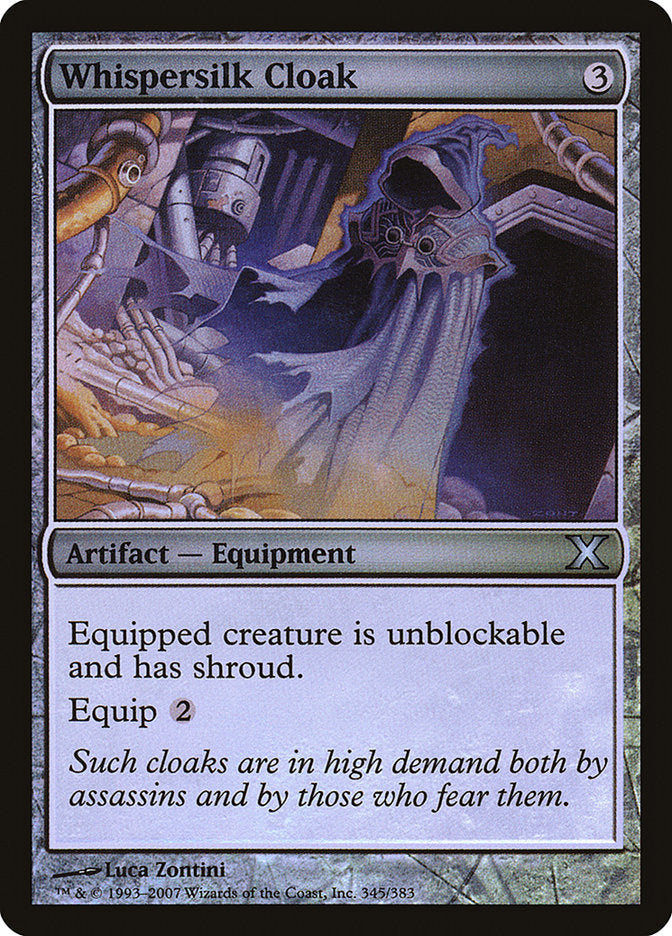 {C} Whispersilk Cloak (Premium Foil) [Tenth Edition][FP 10E 345]