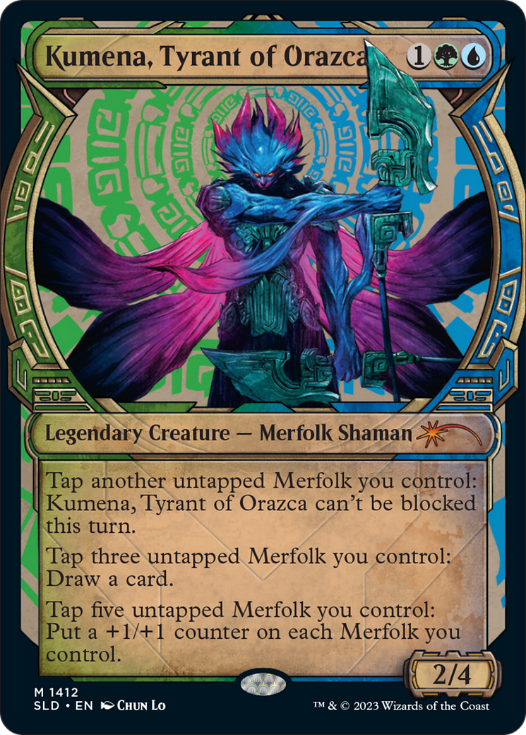 {R} Kumena, Tyrant of Orazca (Rainbow Foil) [Secret Lair Drop Series][RBF SLD 1412]