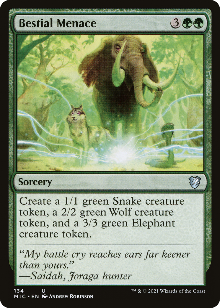 {C} Bestial Menace [Innistrad: Midnight Hunt Commander][MIC 134]
