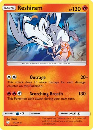 [PKM] Reshiram (14/73) [Sun & Moon: Shining Legends]
