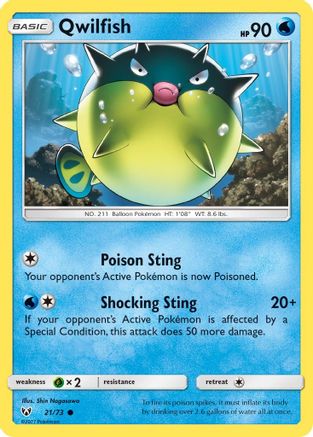 [PKM] Qwilfish (21/73) [Sun & Moon: Shining Legends]