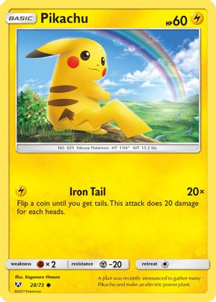 [PKM] Pikachu (28/73) [Sun & Moon: Shining Legends]