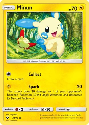 [PKM] Minun (34/73) [Sun & Moon: Shining Legends]