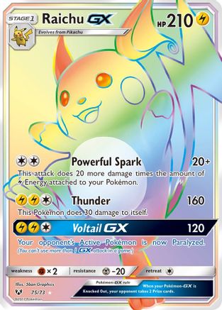 [PKM] Raichu GX (75/73) [Sun & Moon: Shining Legends]
