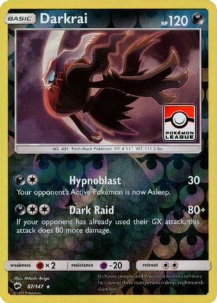 [PKM] Darkrai (87/147) (League Promo) [Sun & Moon: Burning Shadows]
