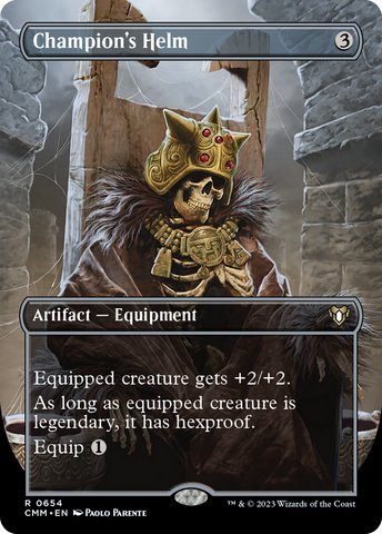 {R} Champion's Helm (Borderless Alternate Art) [Commander Masters][CMM 654]
