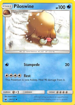 [PKM] Piloswine (20/111) [Sun & Moon: Crimson Invasion]