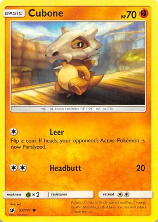 [PKM] Cubone (52/111) [Sun & Moon: Crimson Invasion]