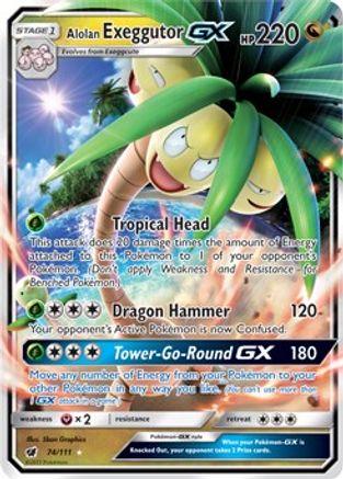 [PKM-R] Alolan Exeggutor GX (74/111) [Sun & Moon: Crimson Invasion]