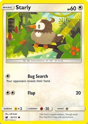 [PKM-C] Starly (81/111) [Sun & Moon: Crimson Invasion]