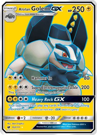 [PKM] Alolan Golem GX (102/111) [Sun & Moon: Crimson Invasion]