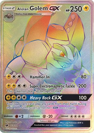[PKM-R] Alolan Golem GX (113/111) [Sun & Moon: Crimson Invasion]