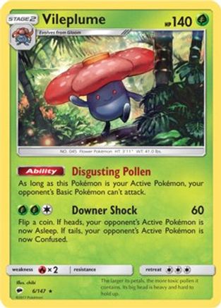 [PKM] Vileplume (6/147) (Prerelease Kit Exclusive) (Theme Deck Exclusive) [Sun & Moon: Burning Shadows]