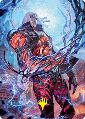 {A} Tezzeret, Betrayer of Flesh Art Card (Gold-Stamped Signature) [Kamigawa: Neon Dynasty Art Series][GS ANEO 054]