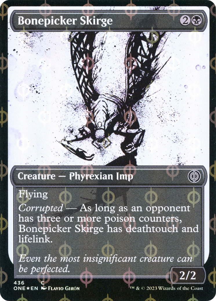 {C} Bonepicker Skirge (Showcase Ichor Step-and-Compleat Foil) [Phyrexia: All Will Be One][ONE 436]