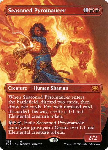{R} Seasoned Pyromancer (Borderless Alternate Art) [Double Masters 2022][2X2 363]