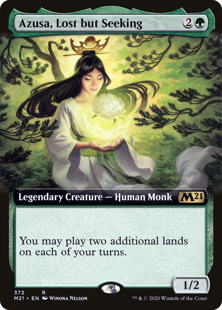 {R} Azusa, Lost but Seeking (Extended Art) [Core Set 2021][M21 372]