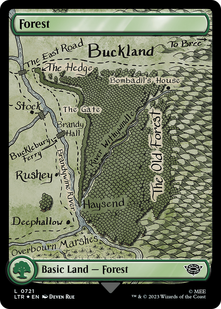 {B} Forest (0721) (Surge Foil) [The Lord of the Rings: Tales of Middle-Earth][LTR 721]