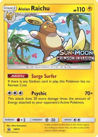 [PKM] Alolan Raichu (SM72) (Prerelease Promo) [Sun & Moon: Black Star Promos]