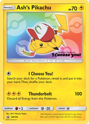 [PKM] Ash's Pikachu (SM108) [Sun & Moon: Black Star Promos]